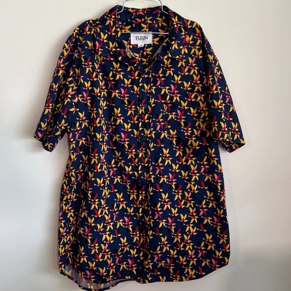 ELDON Flock Shirt Sleeve Button Down Shirt size small - Picture 2 of 7